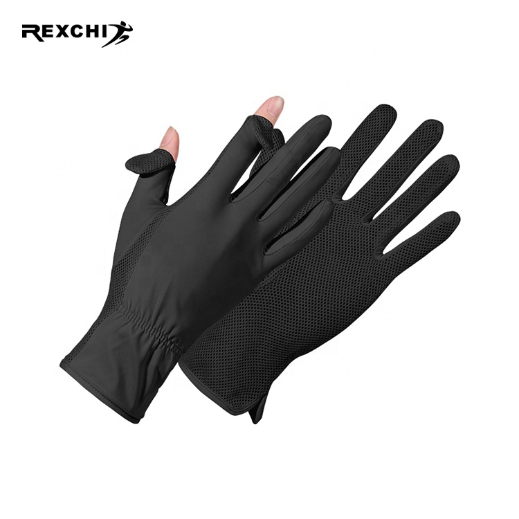 REXCHI XG54 All Mountain Bike Bmx Racing Gloves Motocross Cycling Full-Finger Light-Weight Bmx Gloves Sunscreen Black Gloves