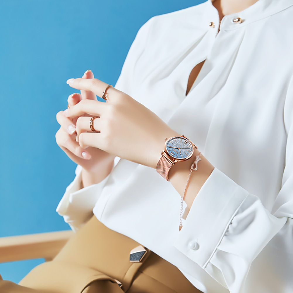 OLEVS 6893 Ladies Rose gold Waterproof Stainless Steel Formal Wear Casual Ladies Bee Valentine's Day Gift Japan Quartz Watch