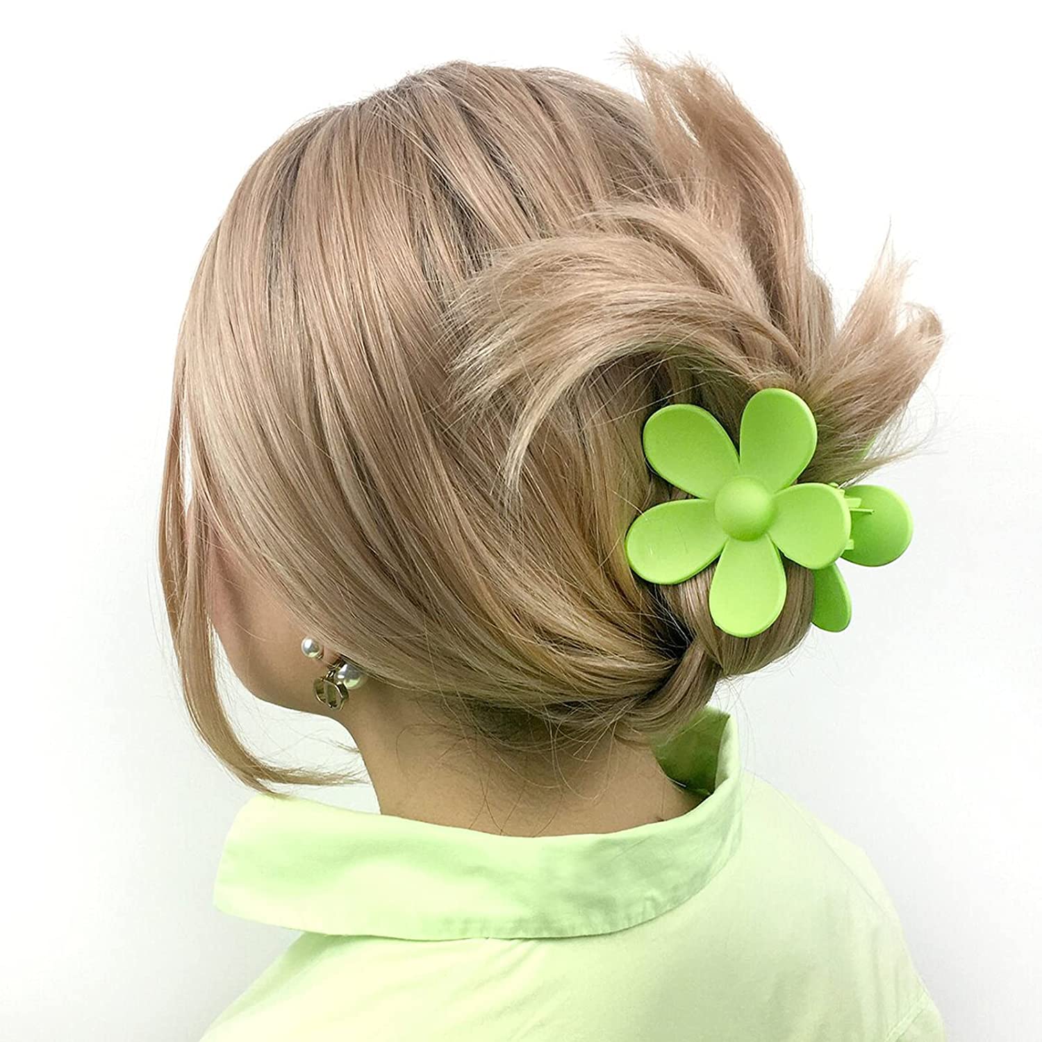 Wholesale Korean Daisy Colorful Flower Clip Macaron Color Bath Headwear Shark Hair Claw Clips