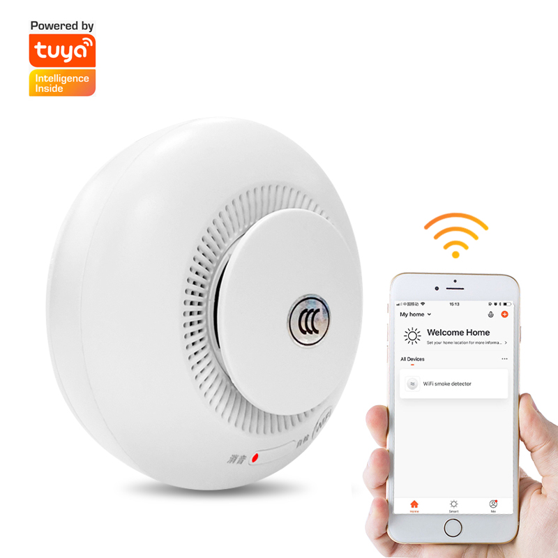 Tuya Wi-Fi Дымовая пожарная сигнализация дыма противопожарной защиты Детектор коптильня комбинации пожарная сигнализация домашняя система безопасности для пожарных