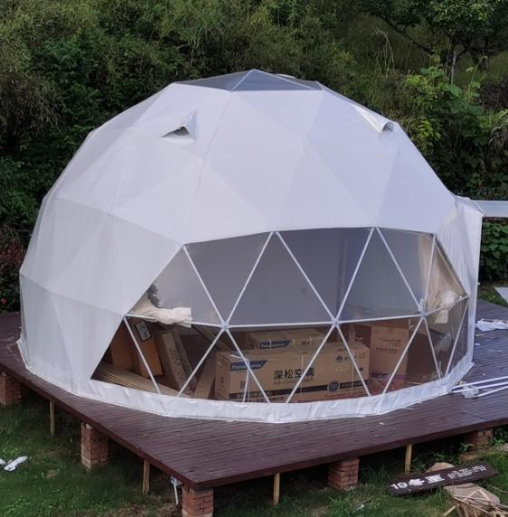 Геодезическая стальная палатка-укрытие igloo диаметром 8 м, роскошный отель, уличный гео-купол, палатка для глазки