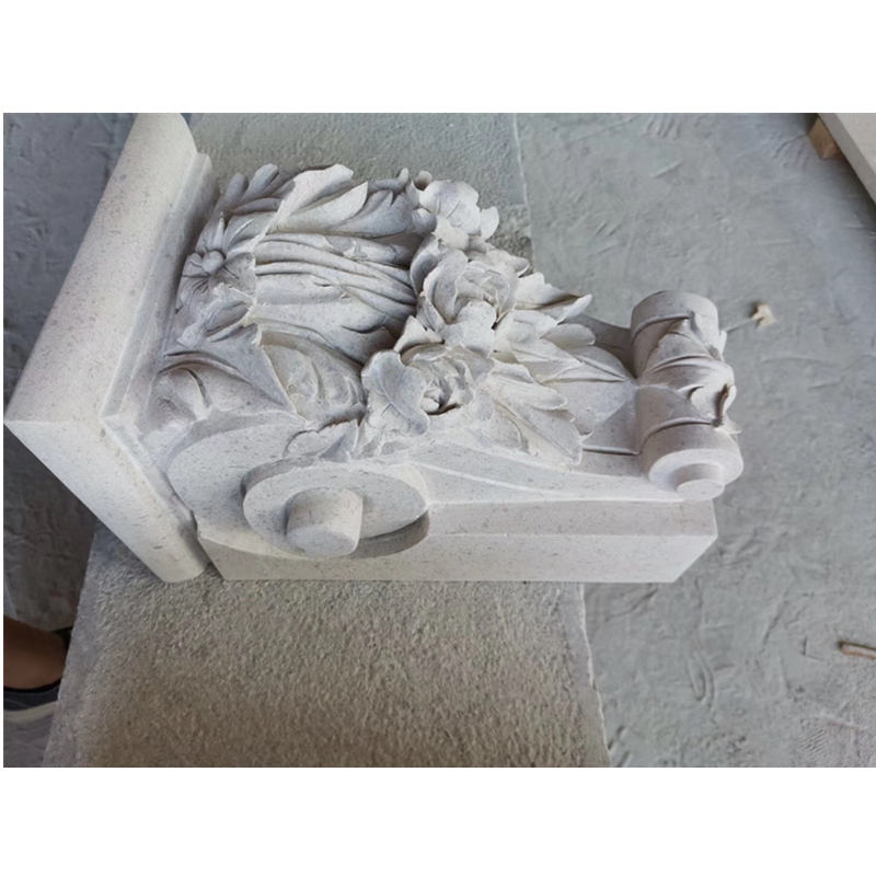 Decorative exterior limestone carving wall