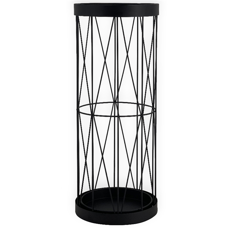 Hot Selling Product Black Modern Fashion Irregular Wrought Iron Round Barrel Umbrella Rack