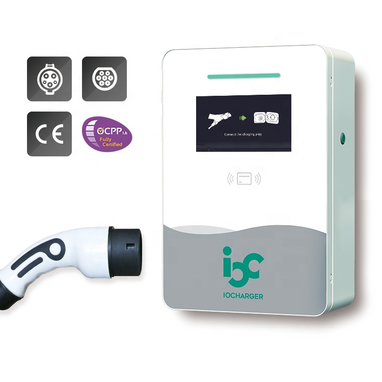 Зарядные станции IoCharger level 2 AC EV с разъемом SAE J1772, поддержка карт RFID, OCPP 11 кВт, автомобильное зарядное устройство для электромобиля