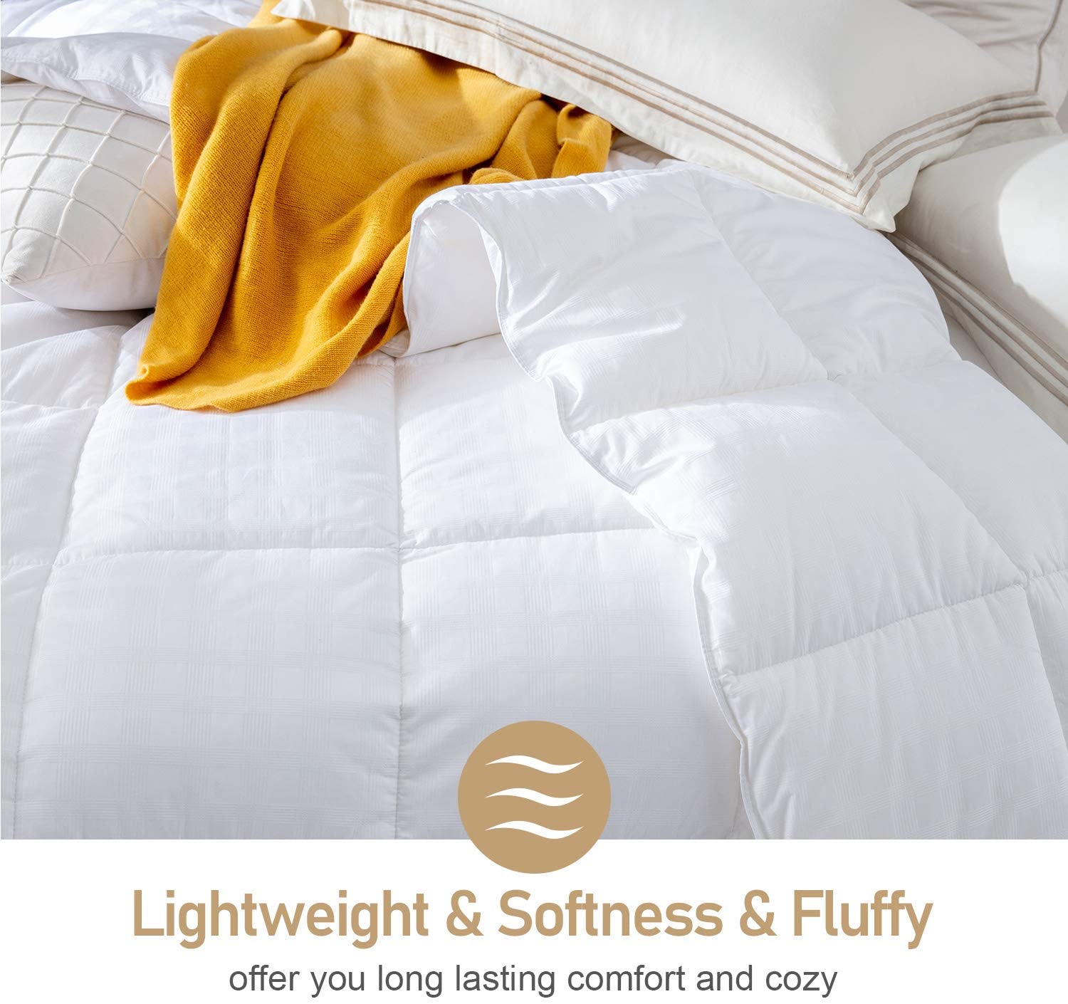 Free Sample Queen Size Luxurious Recycled Fiber Comforter Duvet Insert with 400 Thread Count Cotton Shell