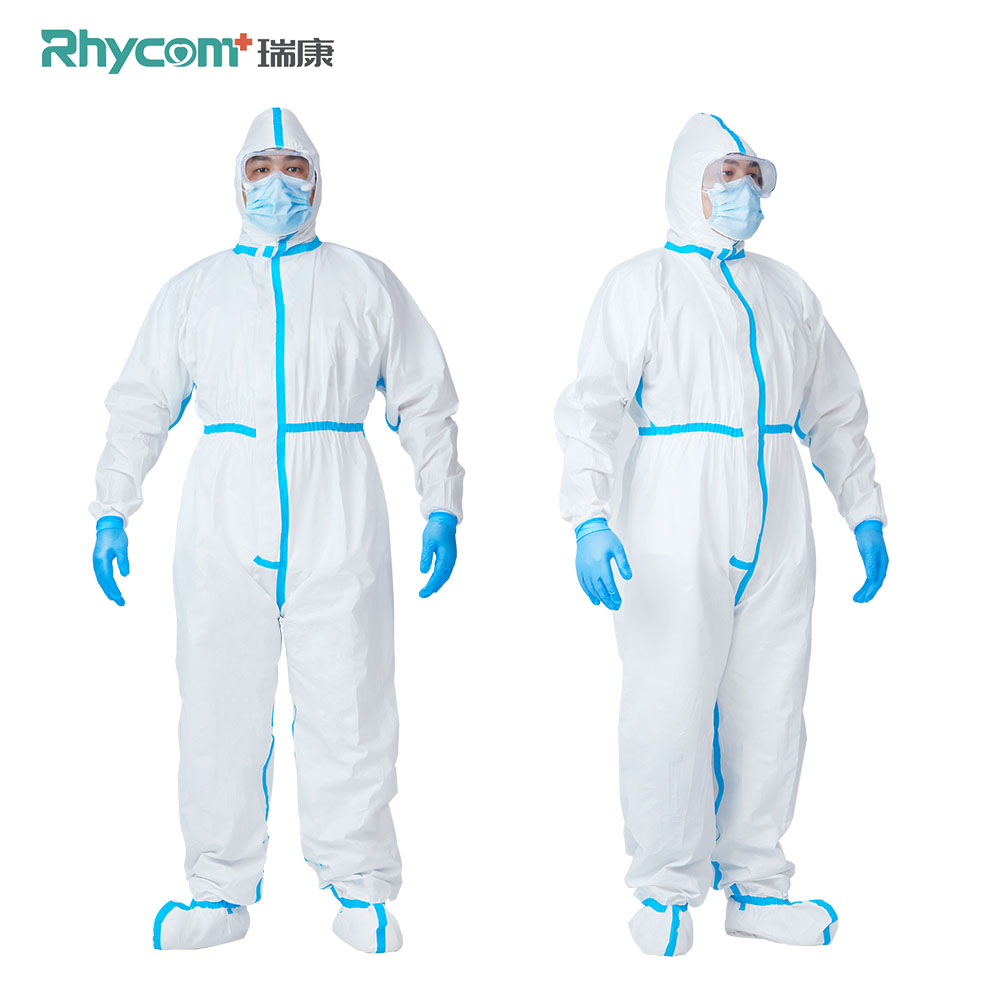 Rhycom Protects Disposable Hospital Safety Full Body Chemical Protection Isolation Clothing Civil Virus Coverall Hazmat Suit