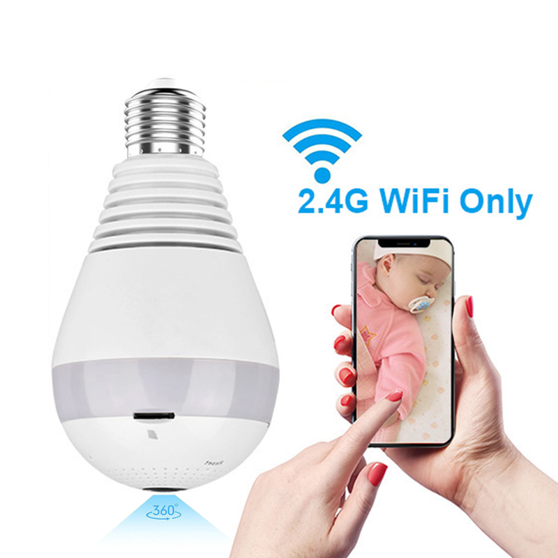 1080P Wifi лампочка камера с ночной версией 360 градусов Wifi панорамная камера лампа