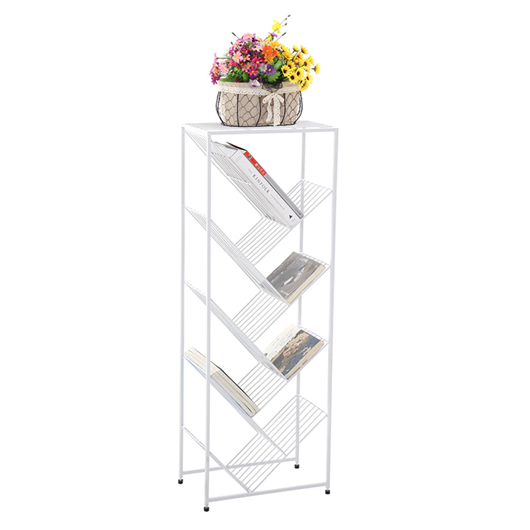 Factory Direct Sale 4-layer Metal Ladder Shelf Folding Bookshelf Household Non-folding Shelf Bookcase