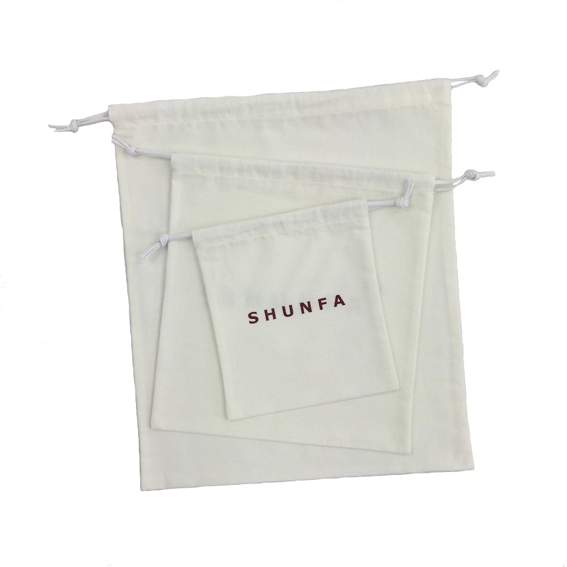 Eco-friendly Natural Cotton Muslin Cloth Mini Small Drawstring Bag Custom Logo