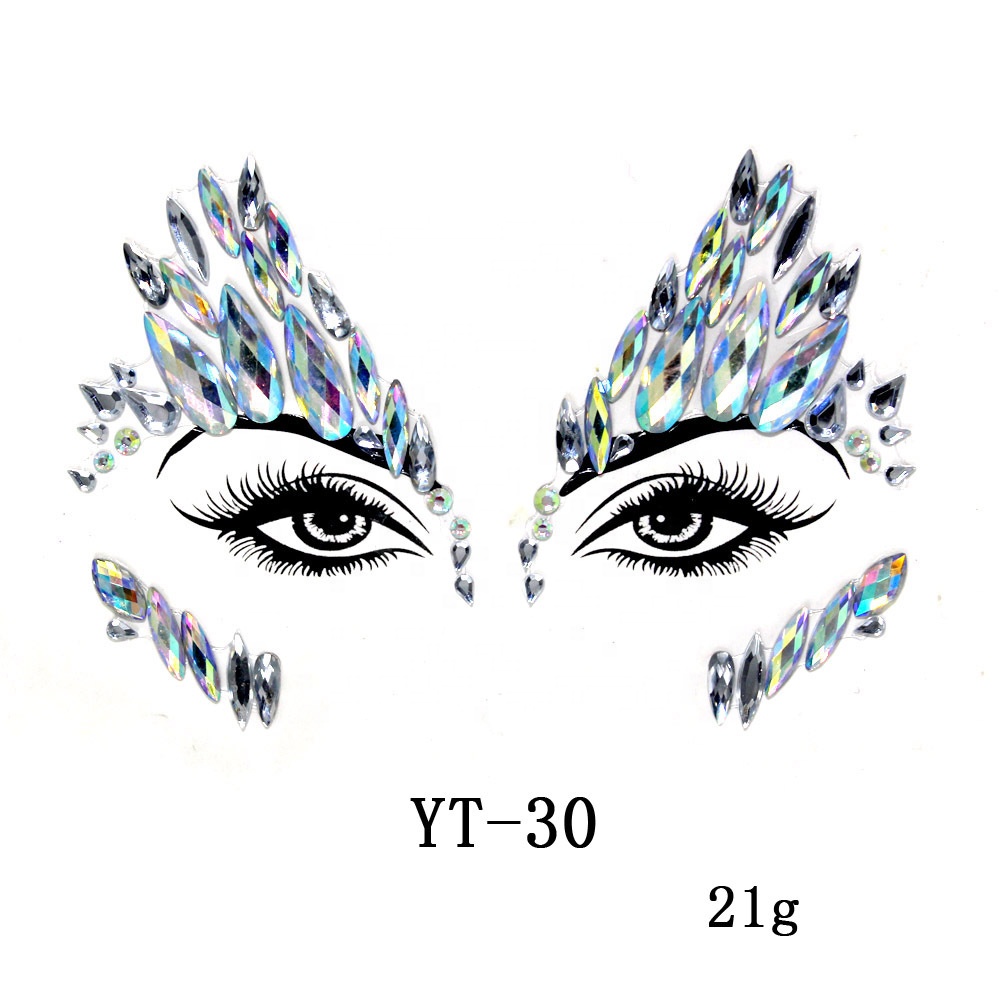 Hot Selling Eco-friendly Face Crystal Sticker Rhinestone Stickers Body Temporary Tattoo Sticker