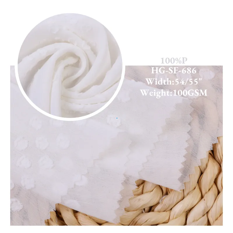 Multiple pattern custom cut flower style dot chiffon fabric 100%polyester 100gsm for dress blouse