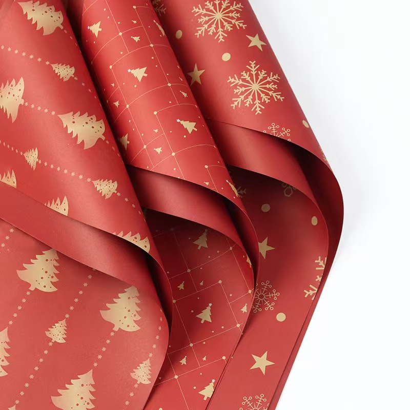 Customizable Luxury Brown Kraft Gift Paper Sheets for Christmas Wrapping