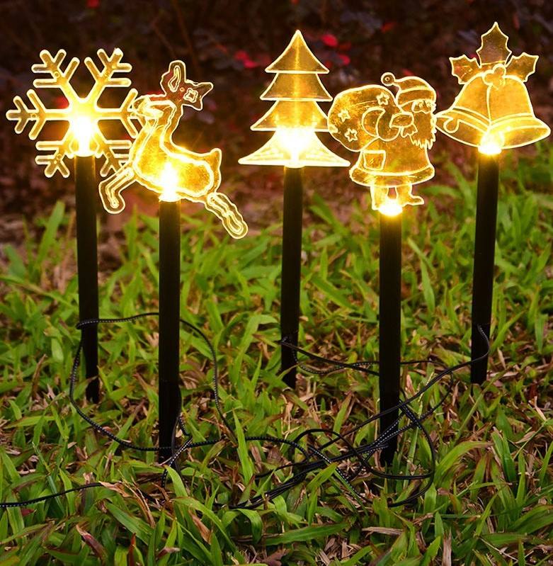 Solar powered Christmas lawn light LED snowflake holiday decoration garden ground light