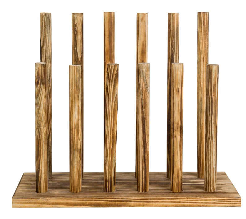 FSC&BSCI home decorative burnt pine Wood Inverted Boot Storage Rack