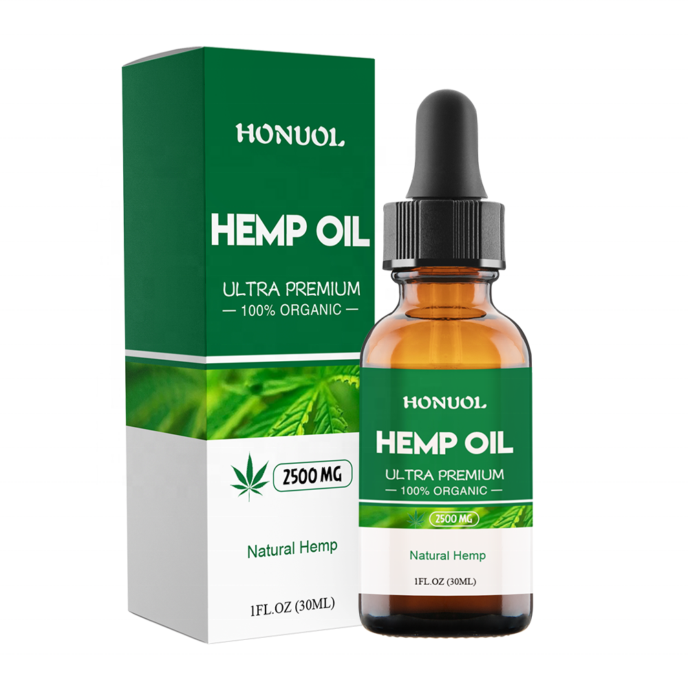 Private Label 100% натуральное масло конопли капель с 2500 мг органического экстракта конопли помогает с болью, тревожное снятие стресса