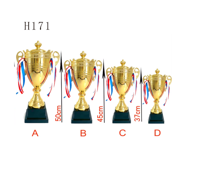 High-quality metal trophy, high-end 52cm large -sized trophy with a crown, can customize the trophy base