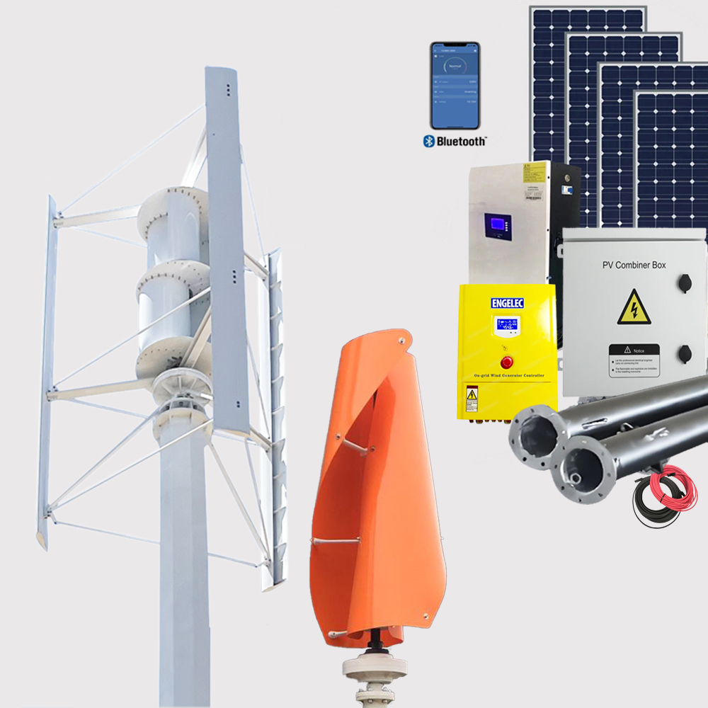 3KW 5KW 10KW Complete Set System Vertical Axis Wind Turbine 48V 220V AC Output Alternative Energy Generator for Households