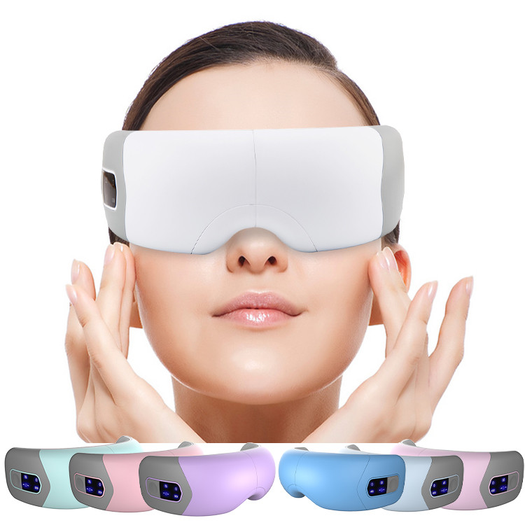High frequency vibrating warm heated air pressure wireless vibrating eye massager with music eye massager