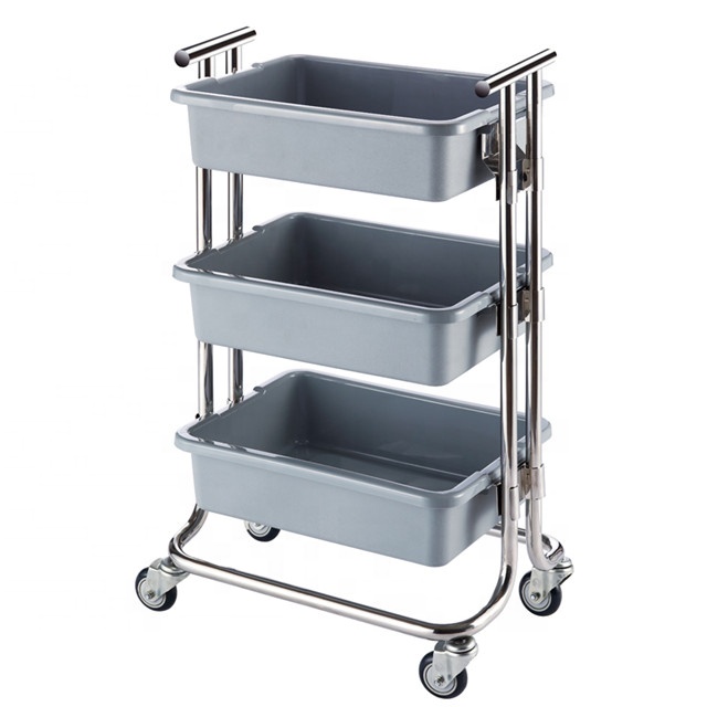 GNF новые тарелки сбора тележки S/S рамки пластиковые лотки 4 "ПВХ колеса