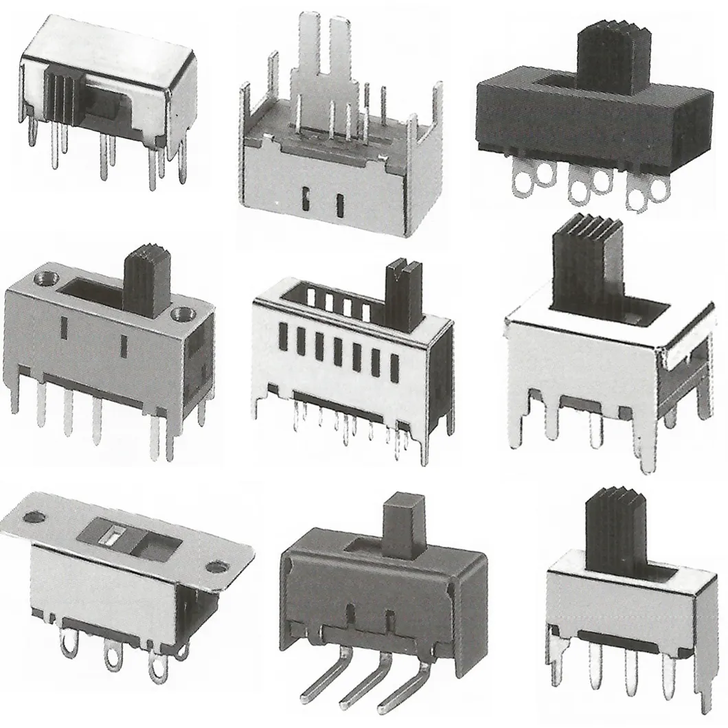 Слайдер 3-позиционный 3-контактный pcb 2-позиционный 1p2t spdt миниатюрная Боковая ручка 250 В переменного тока 6-контактный мини-переключатель слайд-переключатель