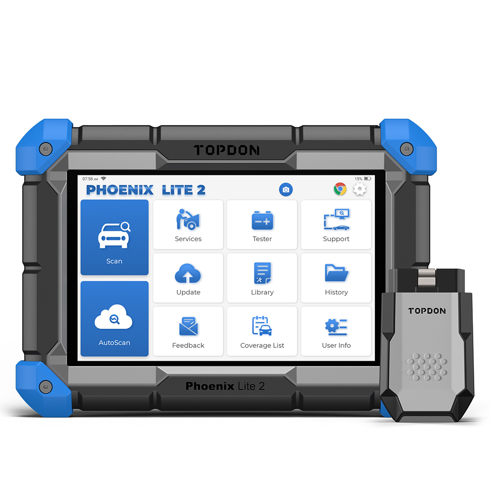 Диагностический сканер Obd2 TOPDON Phoenix Lite2, устройство для диагностики автомобиля, 2 года гарантии, онлайн-кодирование