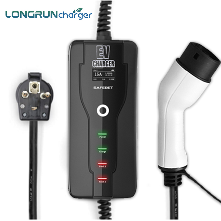 Longrun 7kw IEC 62196 IP54 AC DC Portable EV Charger Wallbox