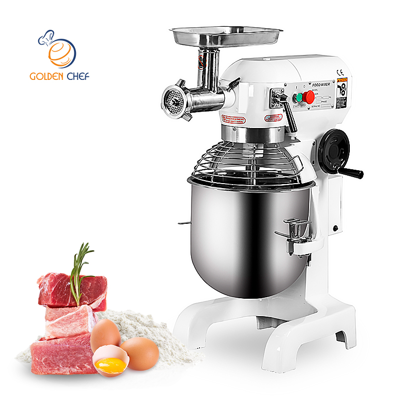 Планетарный Спиральный Миксер Golden Chef 4 в 1 с мясорубкой, хлебопекарный пищевой миксер на 20 литров с мельницей