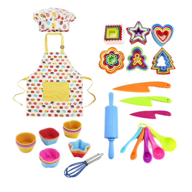 Fast Delivery Amazon hot selling Piece Baking Tool sets Kids Cooking Making Pastry baking tools cake decorating set