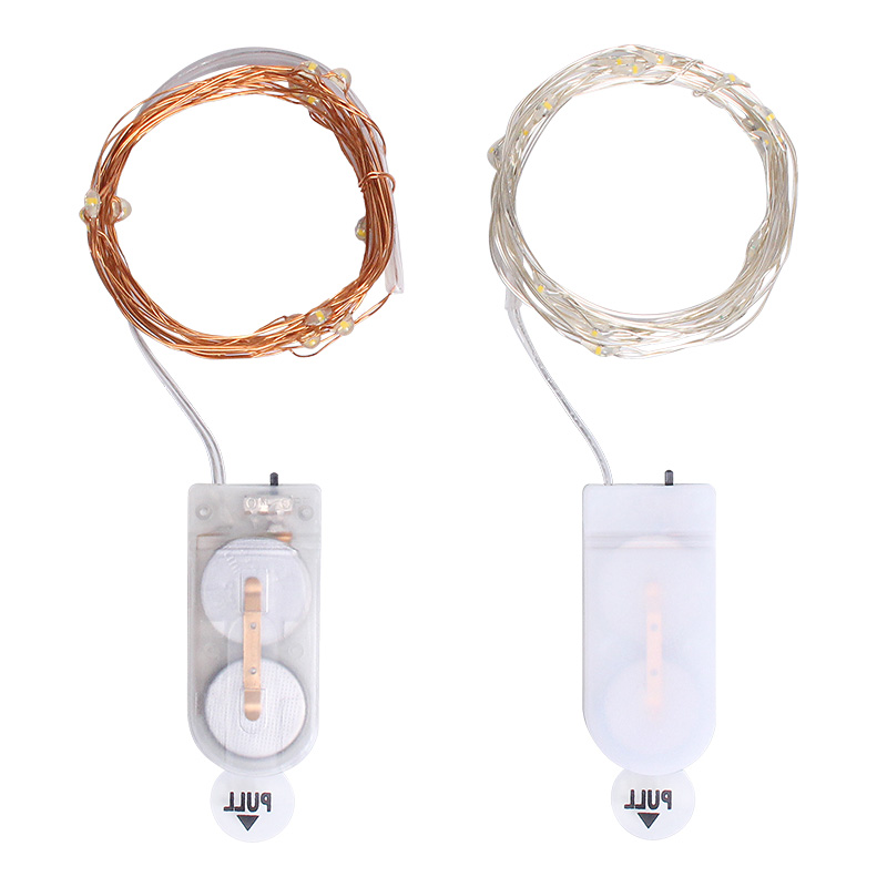 CR2032 Button Battery Box Copper Wire Bedroom Wedding Party Flexible Firefly Starry Christmas Light