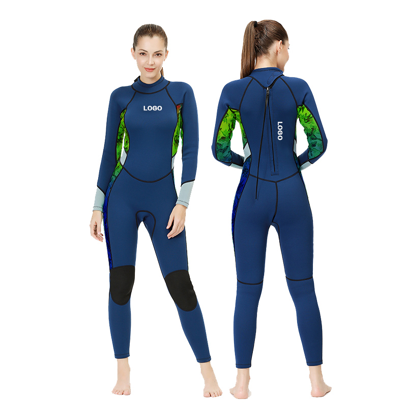 Wholesale Swimming Women Wetsuits Backzipper Tight High Elasticity Printed 3Mm Neoprene Surfing Ladies Wetsuit