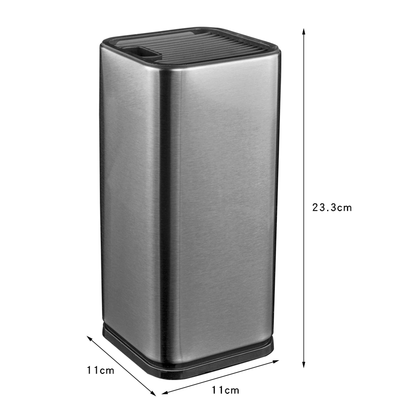 Easy Cleaning Stainless Steel Knife Stand Block with Slots Knife Holder for Scissors Honing Steel