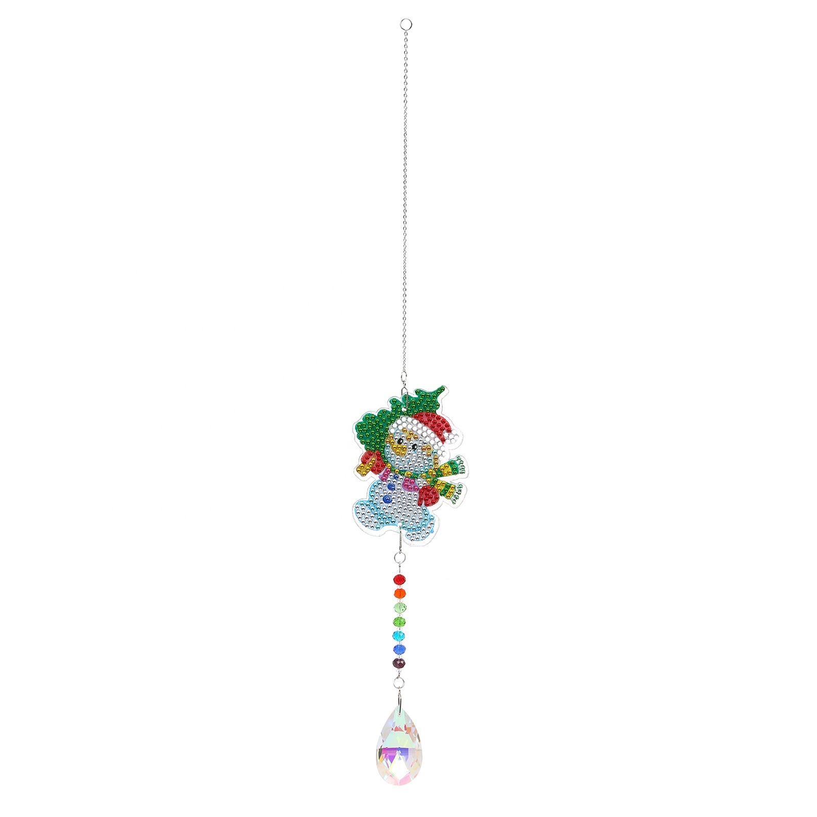 Christmas Snowman Window Wind Chimes Hanging Crystal Suncatcher DIY 5D Diamond Painting Sun Catchers
