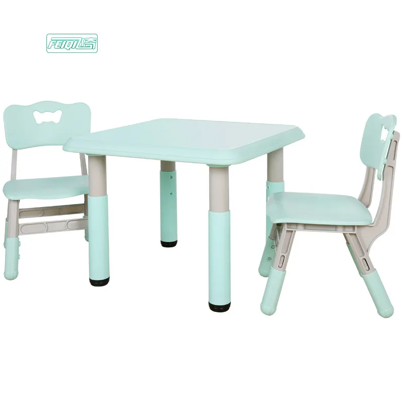 Cheap plastic kindergarten furniture study table and chairs for kids