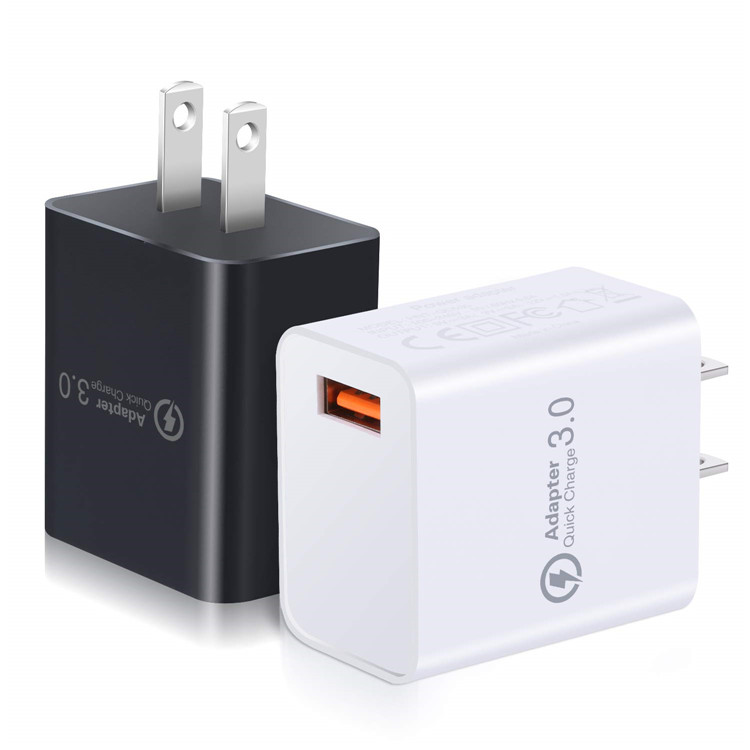 18W Fast Charging Power Adapter QC 3.0 USB Phone Travel Wall Charger for iPhone