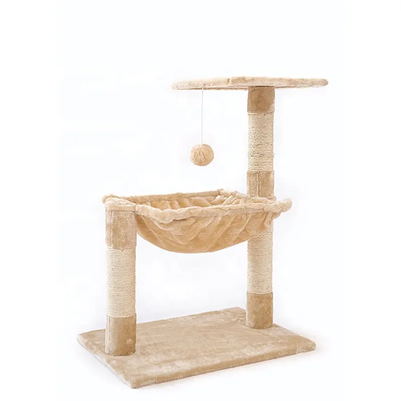 New Small Tree House Happy Pet White Condo Climbing Rack Components Modern Unique Furniture Cat Trees