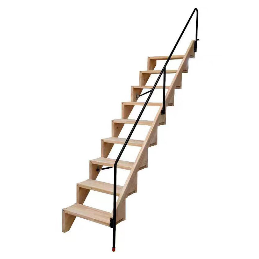 High-End Made of solid rubber wood Customized foldable stairs Invisible stairs space saving Folding stair