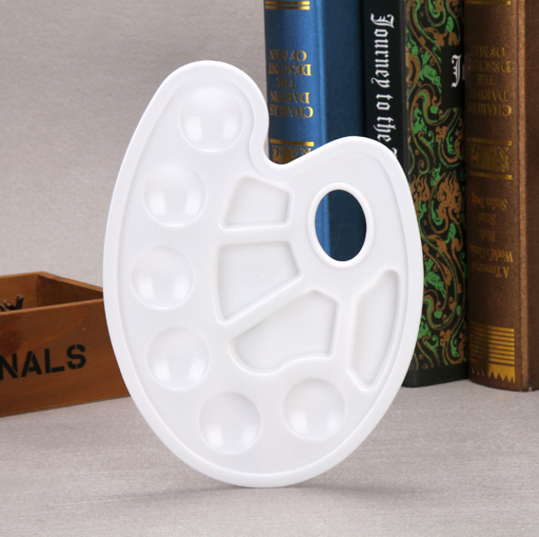Art Painting Supplies Wholesale 7-hole White Plastic Paint Tray New Plastic Material Palette