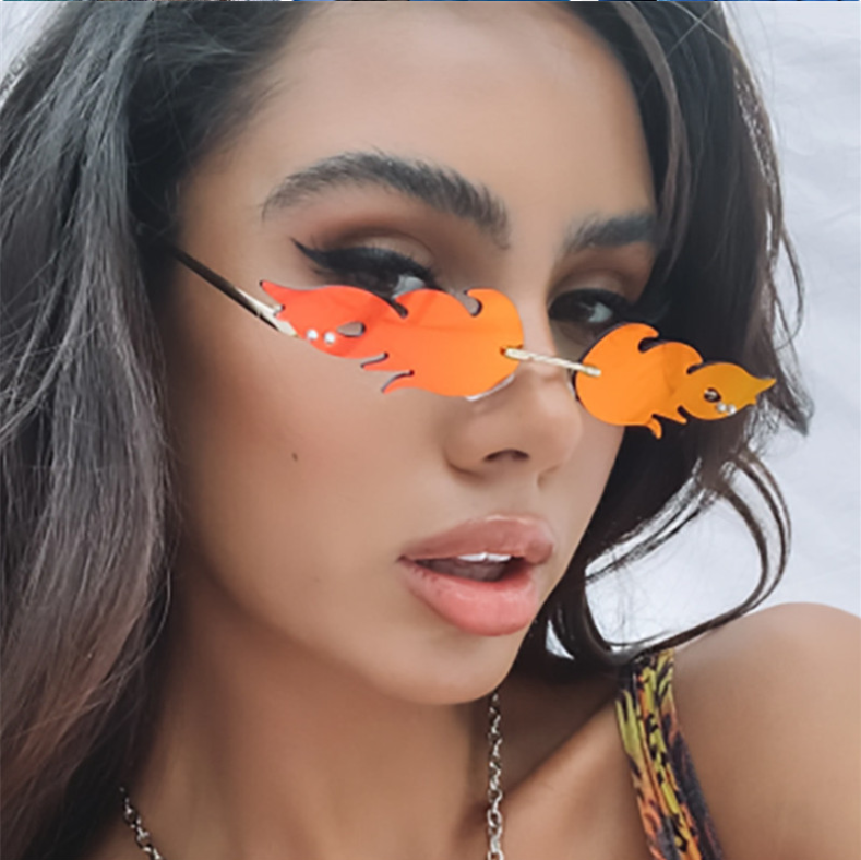 Hot flames Halloween party sunglasses celebrity dance bar glasses Funny glasses Ms.