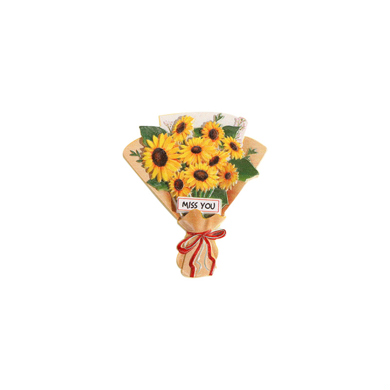 Refrigerator magnetic paste 3D resin flower fridge magnet refrigerator Lily carnation rose sunflower bouquet refrigerator paste