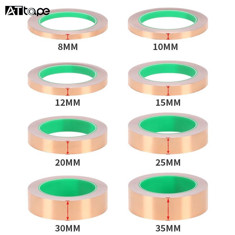 Copper Foil Conductive Tape Glue Conduction 25mm copper tape 3mm copper tape For Cable