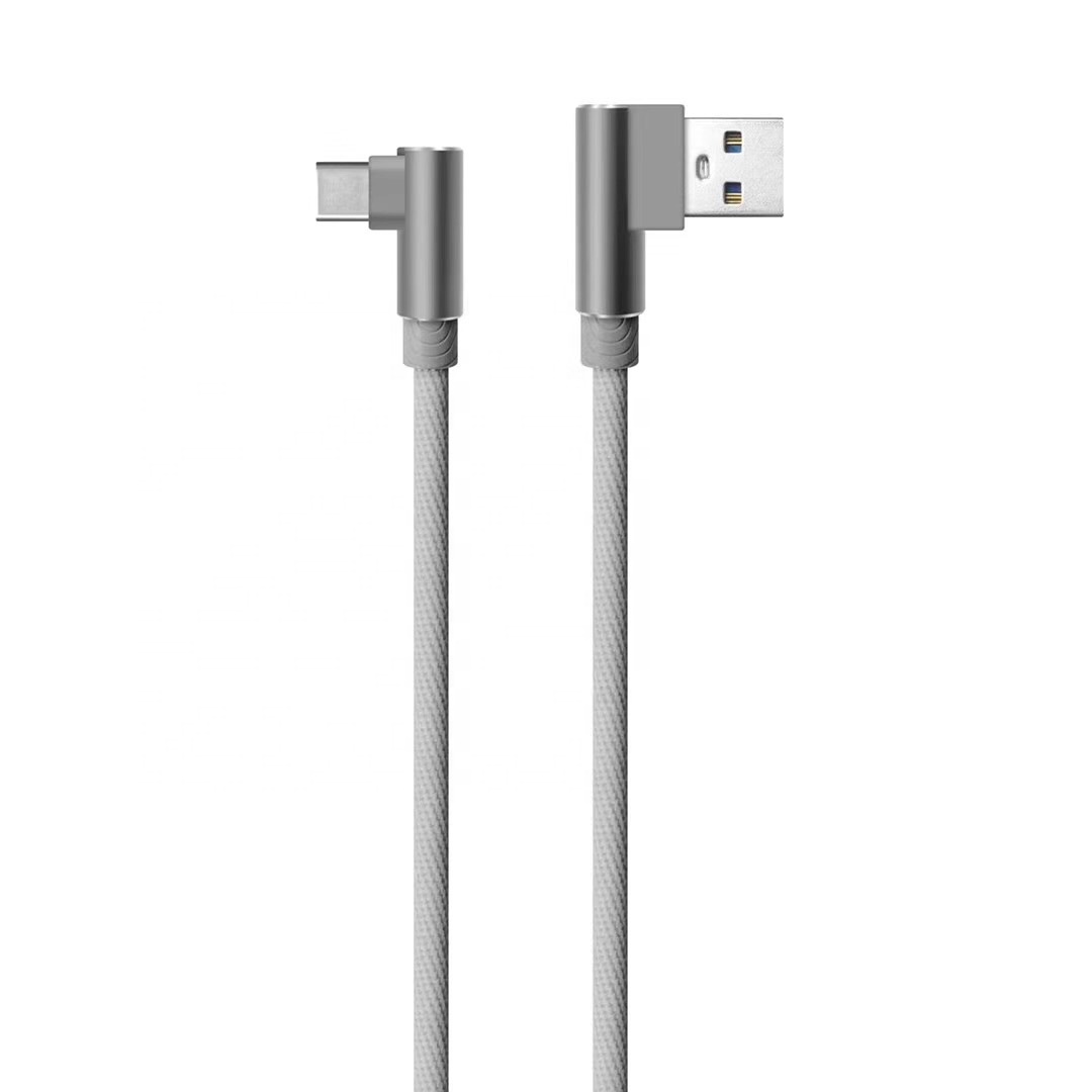 Надежный Двойной usb-кабель для быстрой зарядки с разъемом типа C длиной 1 м и углом 90 градусов