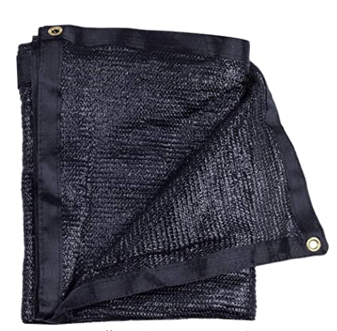 50% Black Shade Cloth Taped Edge with Grommets UV 10ft X 20ft