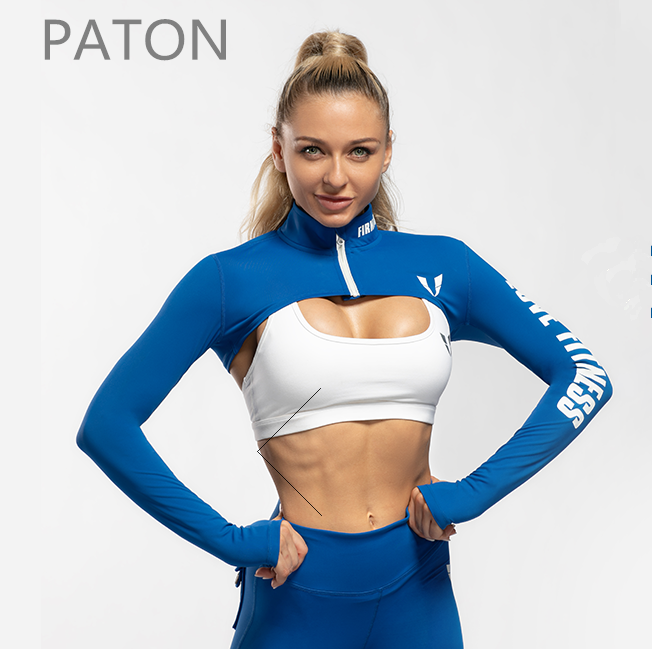 Женские топы с длинным рукавом для йоги PATON на заказ, оптовая продажа, Спортивная рубашка для тренировок для девочек, Женская Спортивная одежда для фитнеса, футболка, укороченный топ