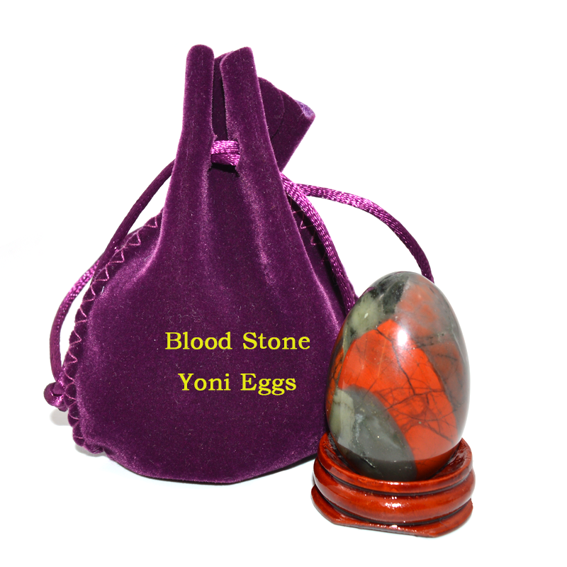 Natural Crystal Bloodstone Yoni Egg Female Yoga Kegel Exercise Yoni Eggs Massage Stone Egg For Woman Vegina