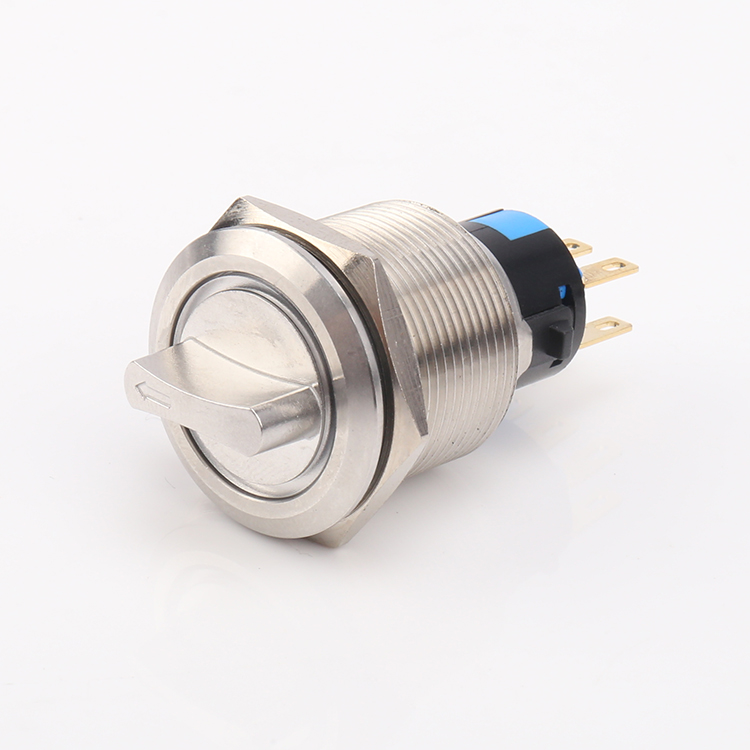 Ce Rohs Waterproof 22mm 3 position metal Push button switch 24v mechanical rotary switch