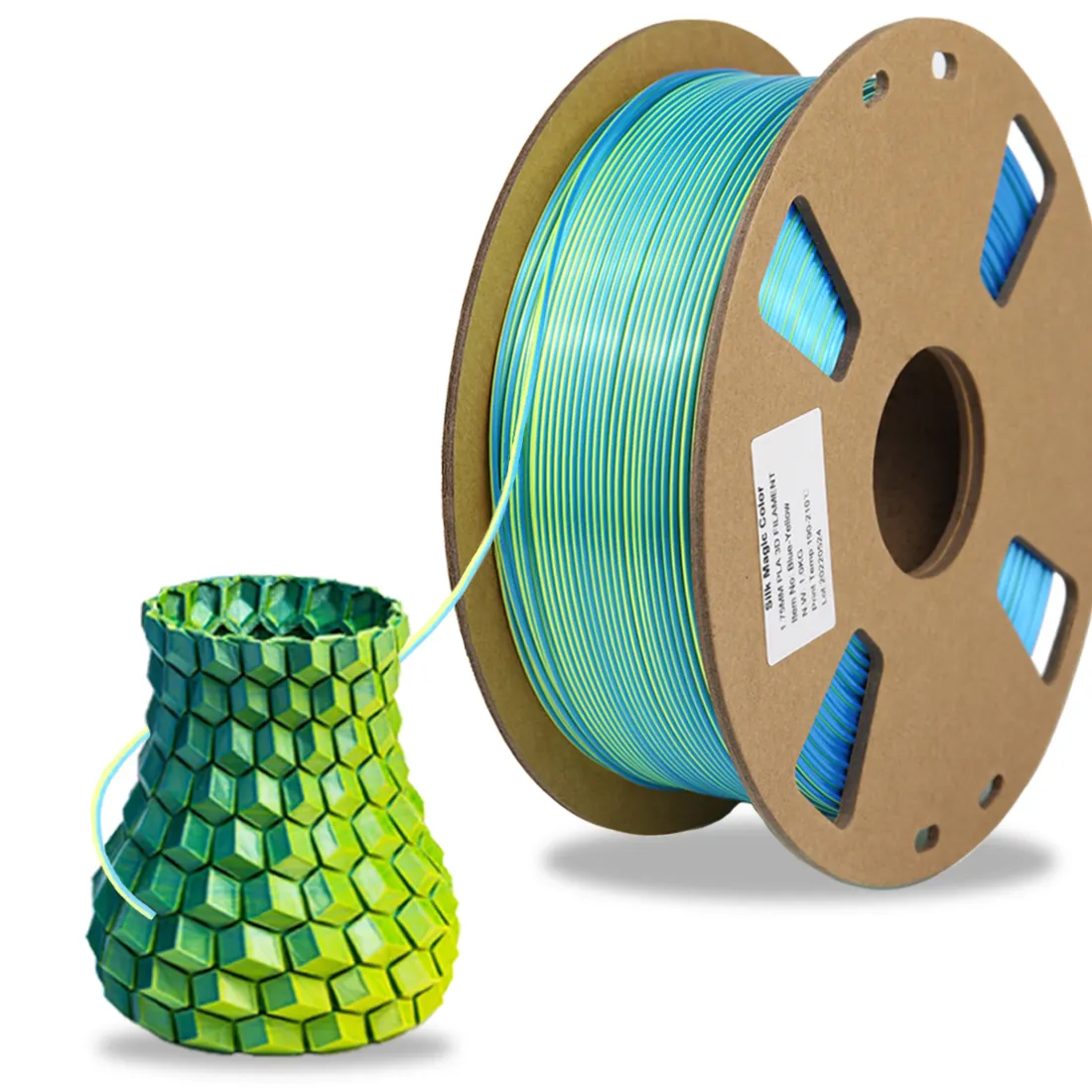 PLA Filament 1.75mm Silk Dual Color Filament OEM 3d Printer Filament Pla 1kg 2 Colors In 1 Pla Silk 3d Printing