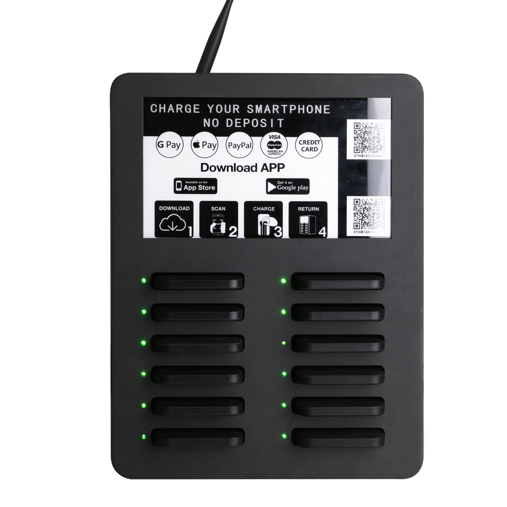 Горячая распродажа! 12 Порт обмена power bank Прокат зарядная станция с сенсорным экраном