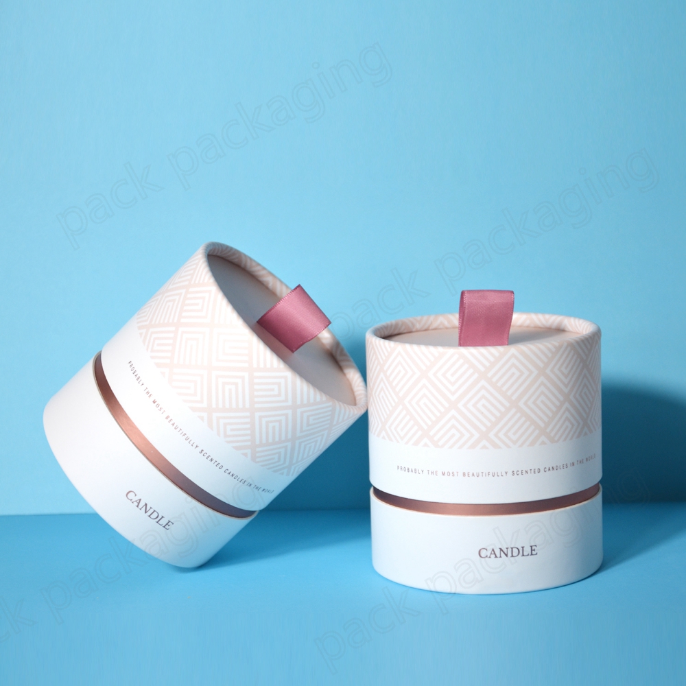 Biodegradable Candle Packaging Boxes Round Cardboard Tube Candle Box Cylinder Candle Paper Tube Packaging