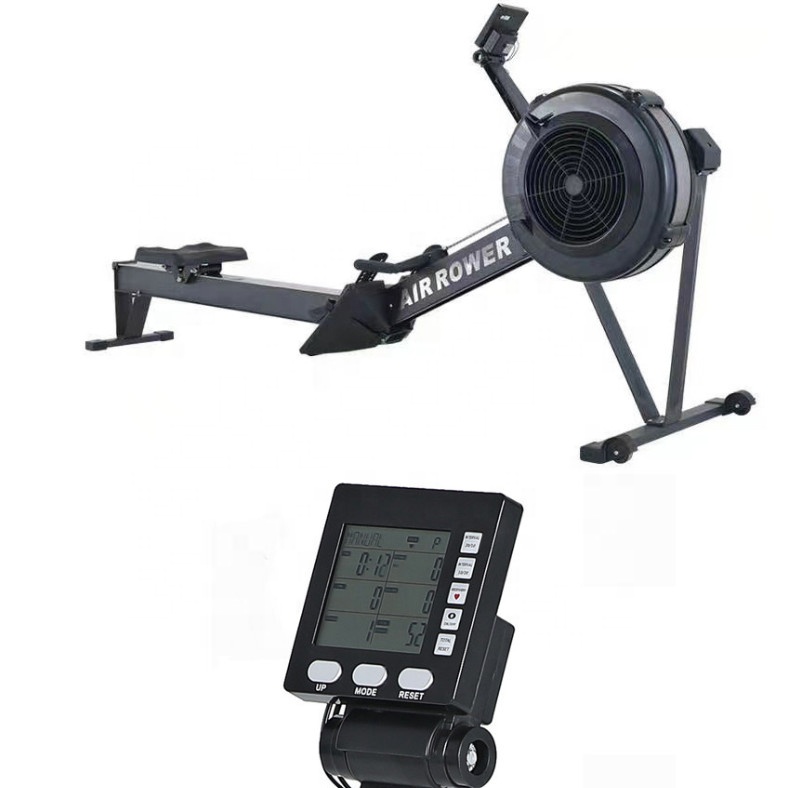 Wind resistance rowing exercise equipment air rower oem rowing machine with screen