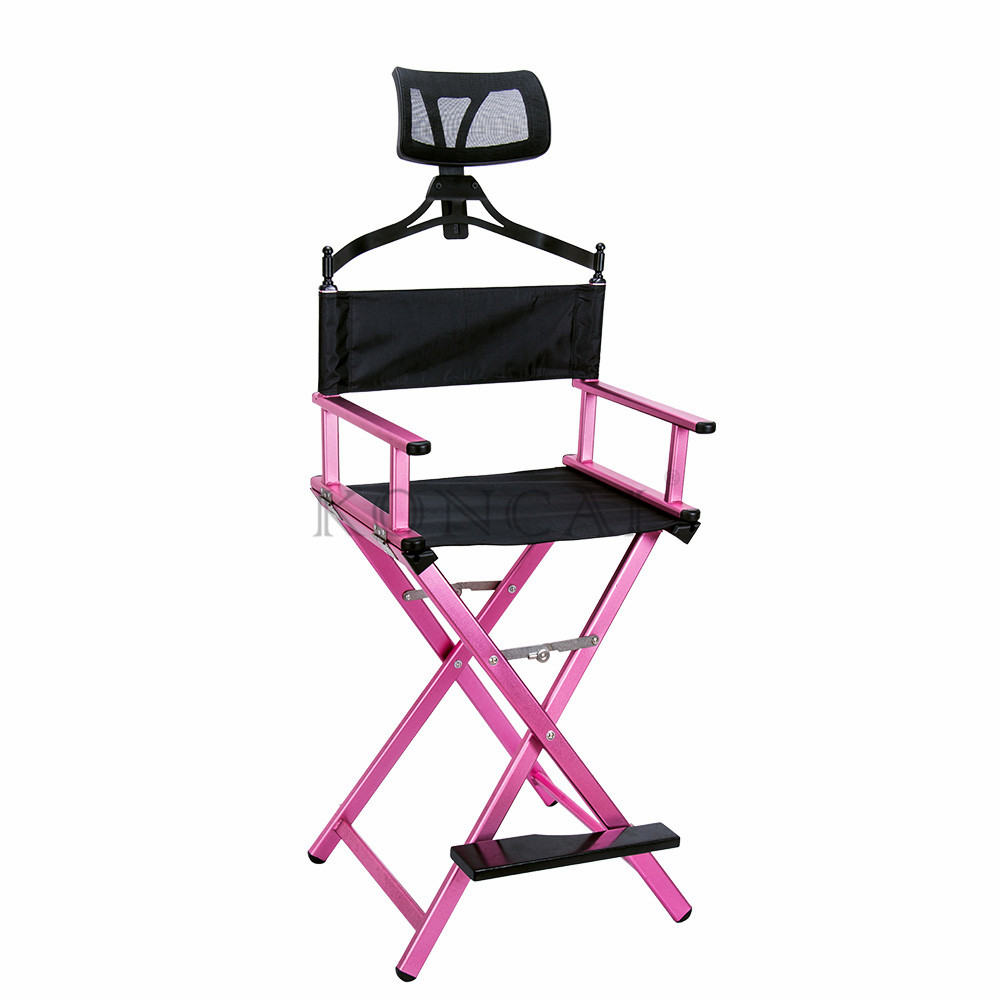 Salon Style Hairdresser Chair Nylon Makeup Chairs With Headrest Professional Folding Chair